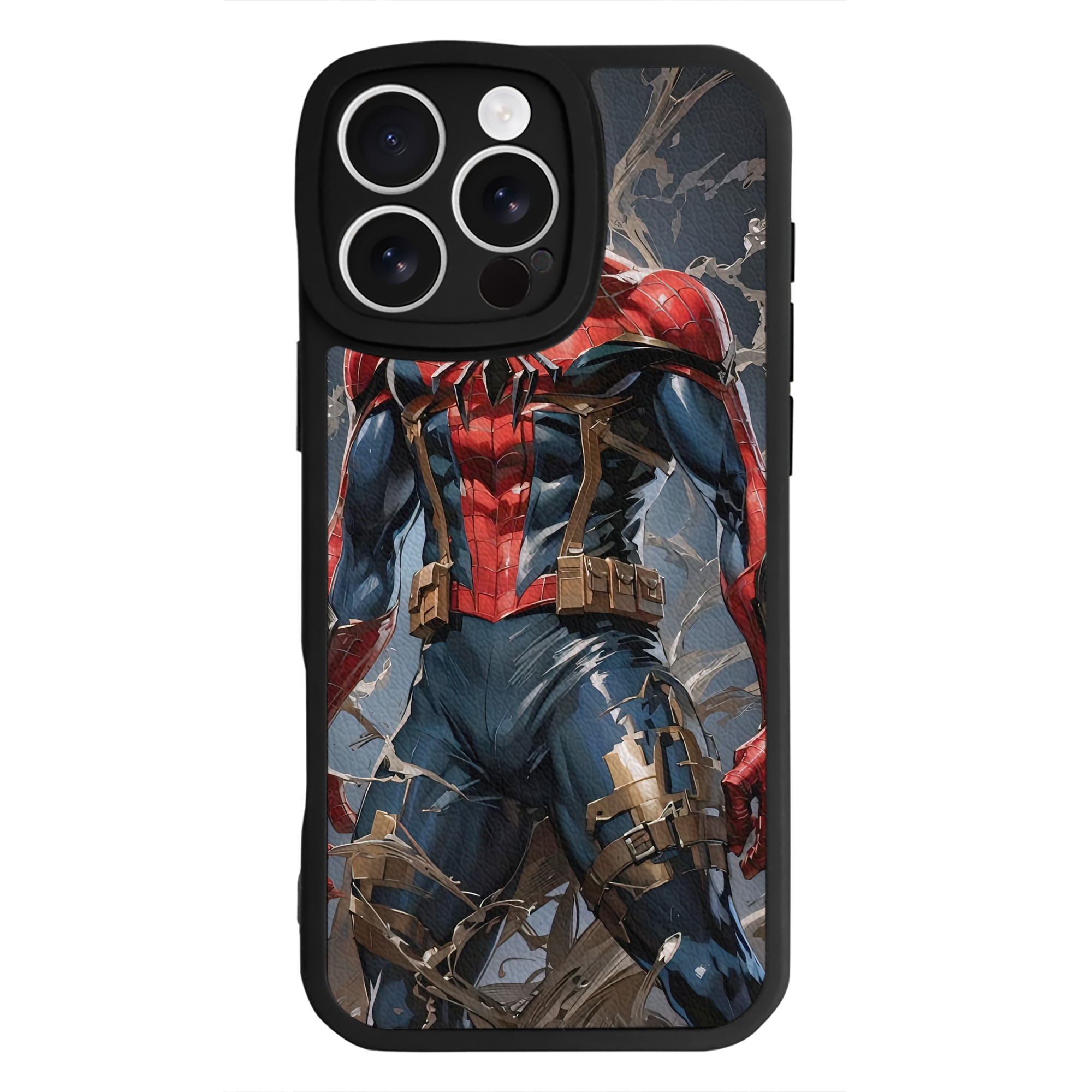 （画像用） Spider Man スパイダーマン 【iPhone 16シリーズ対応】シリコンスマホケース（レザー調） 材質：シリコン
